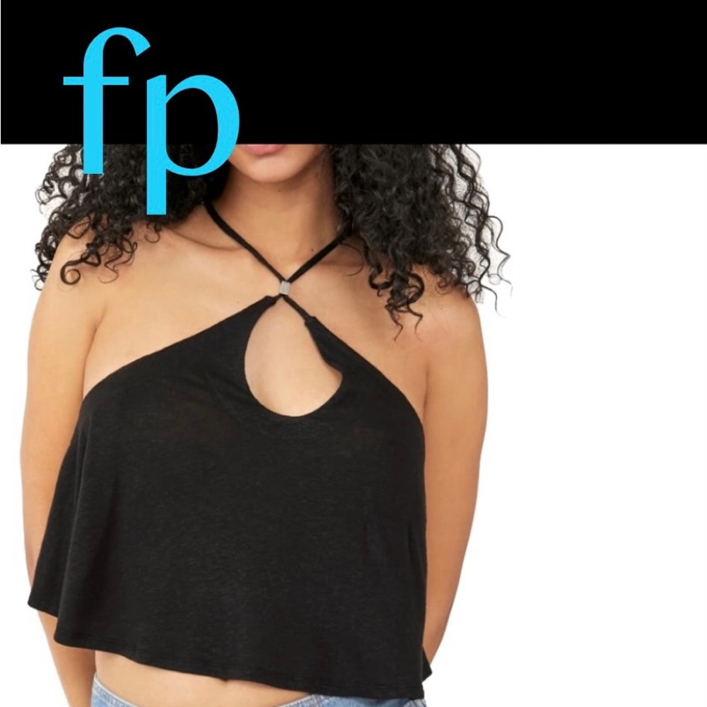 Free People Long Weekend Knit Halter Tank ✨ Black Size Medium | boho
